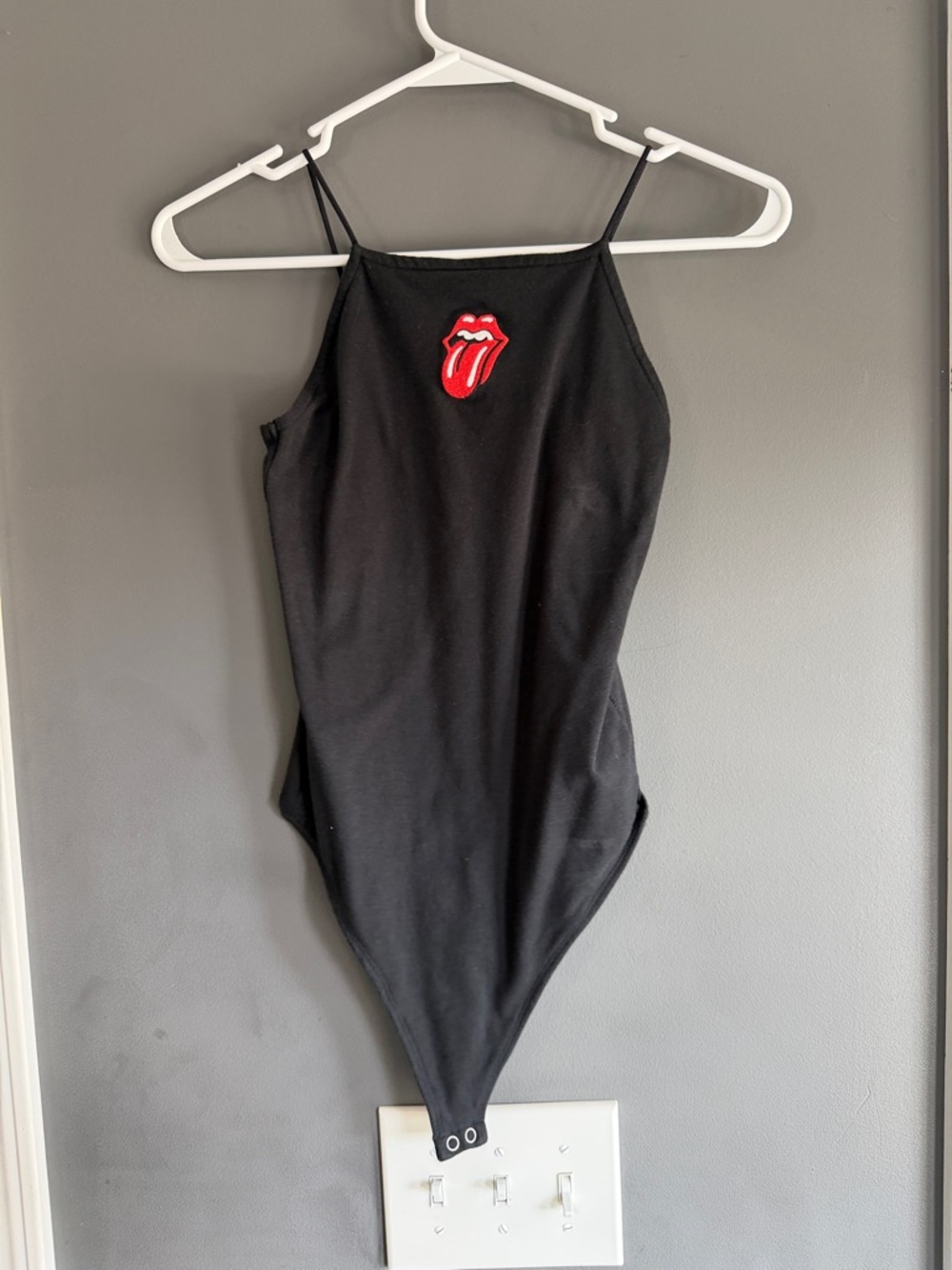 American Eagle Black Ribbed Tank Bodysuit